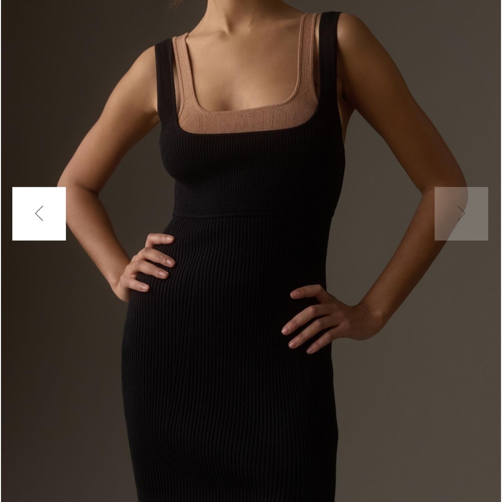Anthropologie Sleeveless Side Slit Sweater Column Midi Dress